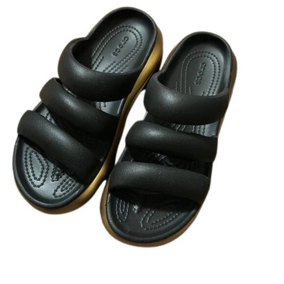 Crocs black mega crush clog slide sandals size US 6 - Picture 1 of 3